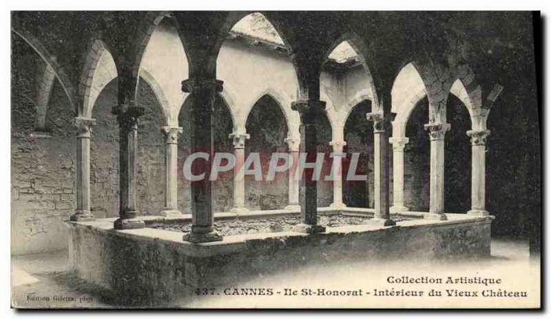 Old Postcard Cannes Ille St Honorat Interieur du Vieux Chateau