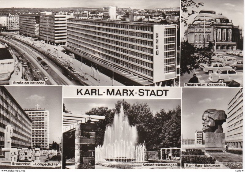 RP; KARL-MARX-STADT , Germany, 1940s-50s ; 5-view Postcard