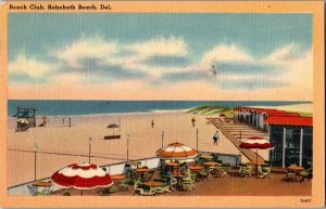 Rehoboth Beach Delaware Beach Club Vintage Postcard 1940s KF9