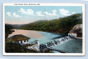 Loch River Dam Baltimore Maryland MD  1920 WB Postcard N1