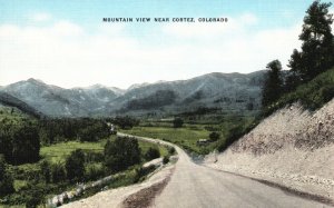 Vintage Postcard Mountain Beautiful View From Highway Near Cortez Colorado CO