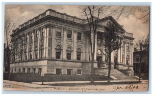 1906 Public Library Exterior Roadside Fort Wayne Indiana IN Posted Postcard