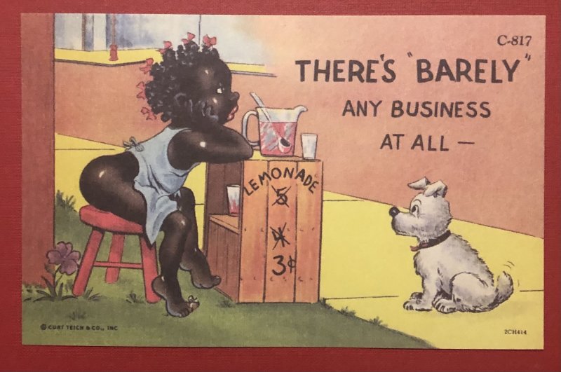 Black Americana, “There’s barely any business at all “, Vintage Postcard