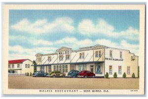 Mobile Alabama Postcard Malbis Restaurant Exterior Building 1940 Vintage Antique