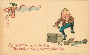 Artist impression C1905 Curtis Valentine Tools Soapbox Comic Humor Postcard 8461