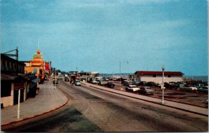 Vtg Nantasket Beach Massachusetts MA Boulevard Street View 1950s Chrome Postcard