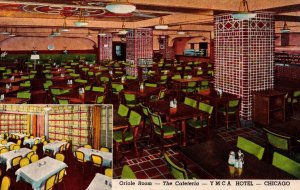 USA Oriole Room The Cafeteria YMCA Hotel Chicago Chrome Postcard 09.87