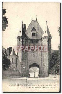 Old Postcard Villeneuve sur Yonne Gate North coast Sens