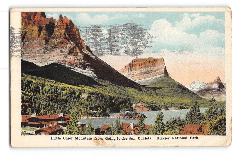 Glacier National Park Montana MT Postcard 1921 Little Chief Mountain