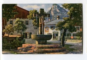 3058966 GERMANY Oberammergau Christusbrunnen Vintage PC