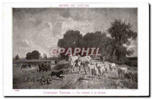 Old Postcard Constant Troyon The return on the Farm Paris Musee du Luxembourg...