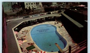 RENO, Nevada NV ~ View of Pool RIVERSIDE HOTEL Roadside ca 1950s Postcard