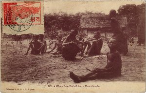 PC CPA GABON, CHEZ LES BATÉKÉS, FARNIENTE, Vintage Postcard (b21756)