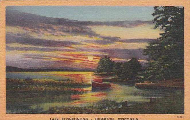 Wisconsin Edgerton Scene On Lake Koshkonong 1958