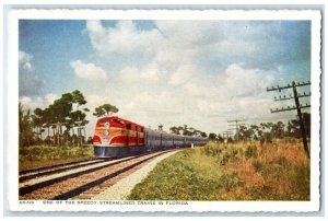 c1960's One Speedy Streamlined Trains Railway Railroad Florida Vintage Postcard