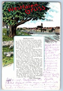 Germany Postcard Westphalia Greeting Poem By Emil Ritterhaus c1905 Posted