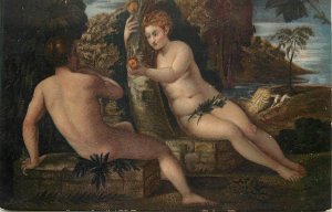 Adam and Eve by Tintoretto fine art postcard Venice Italy