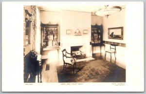 Cincinnati Ohio 1940s RPPC Real Photo Postcard Taft Museum Gray & Violet Room