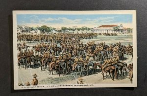 Mint Vintage US Cavalry Review Ft Benjamin Harrison IN Picture Postcard