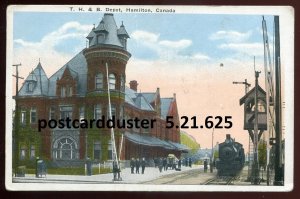 h2045 - HAMILTON Ontario Postcard 1910s TH&B Depot Train Station