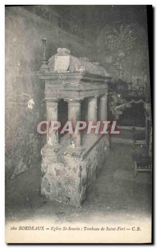 Old Postcard Bordeaux Tomb of Saint Fort