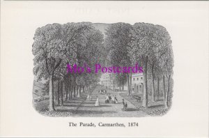 Wales Postcard - Carmarthen, The Parade, 1874 (Repro)  RS37892