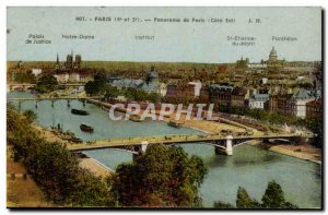 Paris Old Postcard Panorama of Paris (east coast)