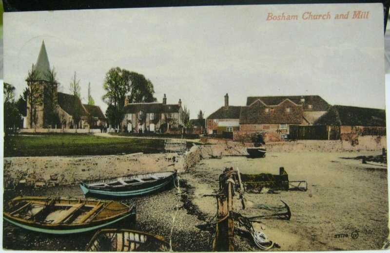 England Bosham Church and Mill - posted damaged 1916