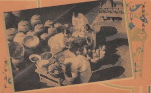 ASIA KOREA COOKING FOOD PREP WOMAN POSTCARD (c. 1920)