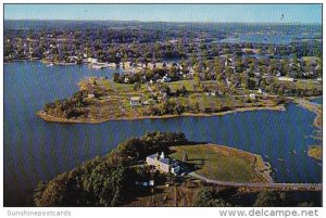 Air View Of Miles Memorial Hospital And Village Waterfront On Damariscotta Ri...