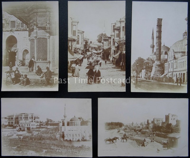 Turkey RARE x 5 CONSTANTINOPLE Social History - early RP Postcard by G Berggren