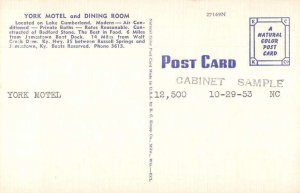 Lake Cumberland Kentucky York Motel Vintage Postcard AA39781