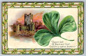 Old Erin's Native Shamrock & Castle, 1910 Tuck St Patrick’s Day Postcard