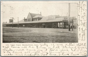 MARSHALLTOWN IA RAILROAD STATION RAILWAY DEPOT ANTIQUE POSTCARD