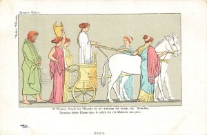 Greek Art - Homere-Nausicaa Leads Ulysses in Chariot~Georges Féxis 1900 Postcard