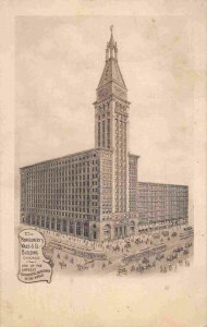 Montgomery Ward Co Building Chicago Illinois 1905c black & white postcard