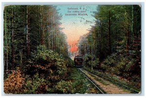 1919  Car Coming Down Uncanoonuc Mountain Goffstown New Hampshire NH Postcard