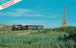 Canada Heritage Park 1905 Standard Gauge Locomotive Passes The Working Replic...