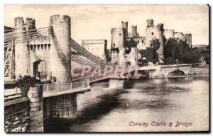 Postcard Old Conway Castle Bridge