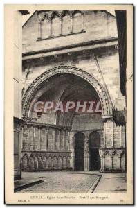 Postcard Epinal Old Church Of Saint Maurice Bourgeois Portal