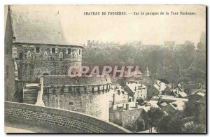 Old Postcard Vitre Fougeres Chateau Mont St Michel Fougeres on the parapet of...