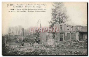 Postcard Old Army Battle of the Marne Vauclerc Interior village