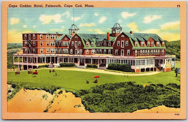 Cape Codder Hotel Falmouth Cape Cod Massachusetts MA Grounds Buildings Postcard