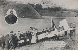 Louis Bleriot Flies From Calais To Dover Antique Plane Postcard