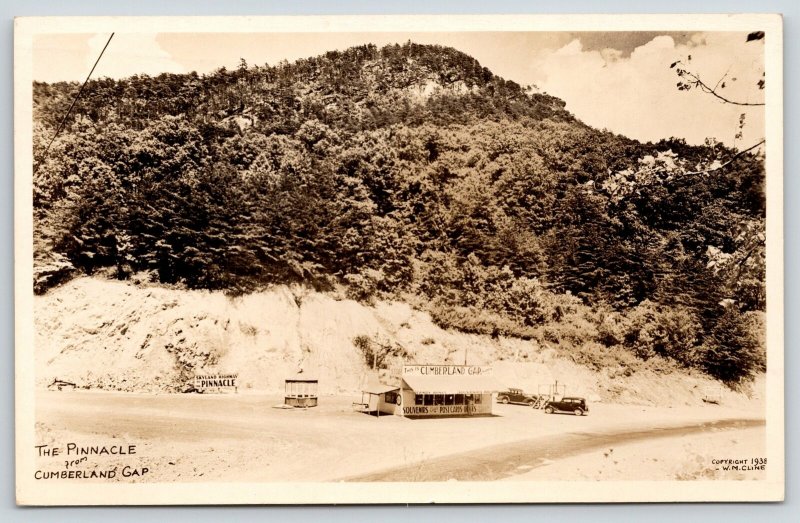 Cumberland Gap TN~Roadside Souvenir Shop~Candy~Drinks~Postcards~1938 Cline RPPC 