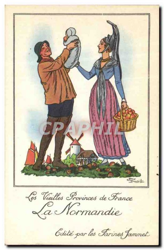 Modern Postcard The Old Provinces of France Normandy Advertisement Flour Jamm...