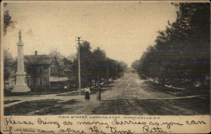 Monticello NY Main St. East c1910 Postcard #2