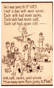 As i was going to St Ives, Each cat had seven Kits