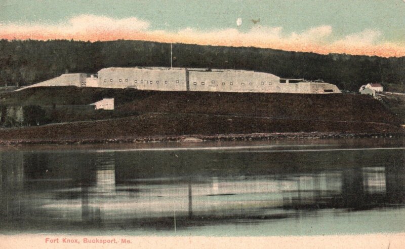 Vintage Postcard 1900's Fort Knox Bucksport Maine ME Water Reflection