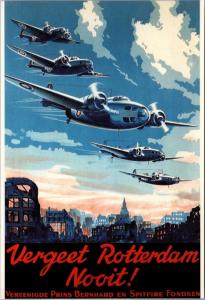 Don't Forget Rotterdam Canadian War Museum Spitfire Fund Vintage Postcard D40